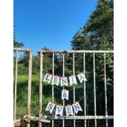 Wunderschöne Girlande zur Hochzeit Namensgirlande mit Herzen handgefertigte personalisierte Dekoration zur Heirat Wimpel