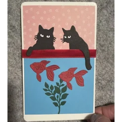 Wunderschöne Karte mit Katzenmotiv, Handarbeit mit Umschlag