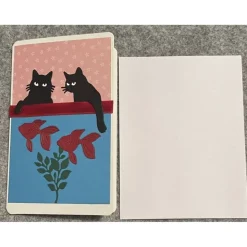 Wunderschöne Karte mit Katzenmotiv, Handarbeit mit Umschlag