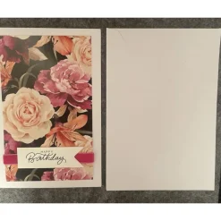 Wunderschöne Karte, Rosen, Geburtstag, Handarbeit mit Umschlag
