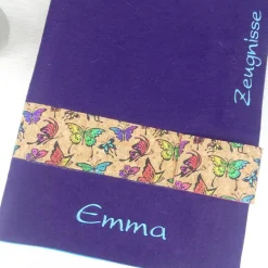 wunderschöne lila Zeugnismappe, Filz, personalisiert, A4, Dokumentenmappe, Schulanfang Mädchen, Einschulungsgeschenk