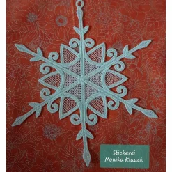 Wunderschöne Schneeflocke, cremeweiß , gestickt in Lace-Stickerei