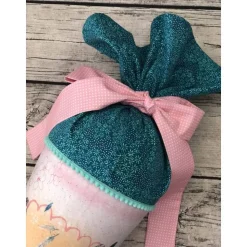 wunderschöne Schultüte Zuckertüte aus Stoff in Rosa / Mint mit tollem Reh -Motiv