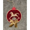 Wunderschöne Tür-/Hängedeko, Advent, Weihnachten, Pferd, Schaukelpferd, Durchmesser ca 13,5 cm