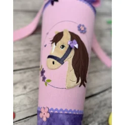 wundervolle Schultüte / Zuckertüte in Lila & Rosa mit Pferd/Pony