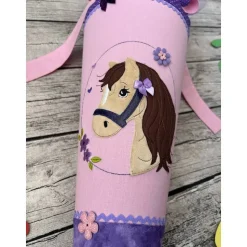 wundervolle Schultüte / Zuckertüte in Lila & Rosa mit Pferd/Pony