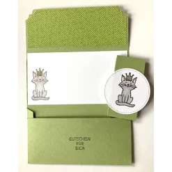 Wunscherfüller Geldkarte Geburtstag Gutscheinkarte - Kinder Blumen Tiere Katze Meerschweinchen UniKat Handarbeit