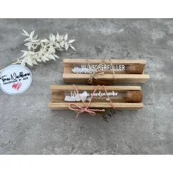 Wunscherfüller inkl. Holzverpackung, Geldgeschenk, Deko, Reagenzglas, Wünsche werden wahr