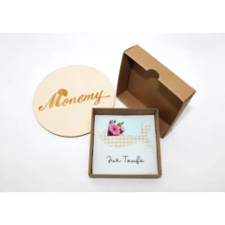 Wunscherfüller zur Taufe  aus weißem Filz mit Fisch-Applikation - Geldgeschenk oder Gutscheinverpackung in Geschenkbox