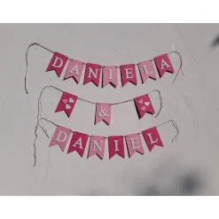 Wunschtext Girlande personalisierte Girlande individueller Text. Namen, Prüfung, Hochzeit, Geburtstag, Baby, Abschied, D