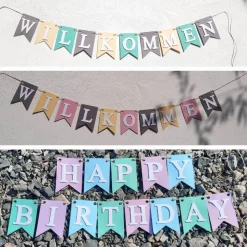 Wunschtext Girlande personalisierte Girlande individueller Text. Namen, Prüfung, Hochzeit, Geburtstag, Baby, Abschied, D