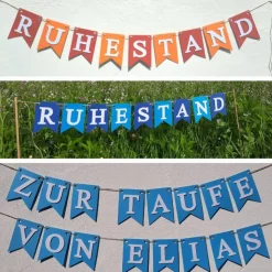 Wunschtext Girlande personalisierte Girlande individueller Text. Namen, Prüfung, Hochzeit, Geburtstag, Baby, Abschied, D