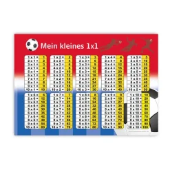 1x1 Lernposter | Fußball rot-blau