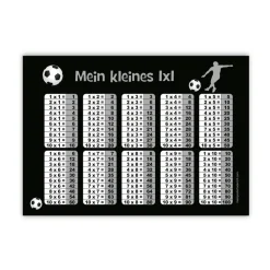 1x1 Lernposter | Fußballspieler grau