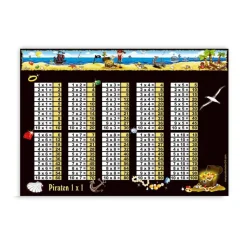 1x1 Lernposter | Pirat - gelb