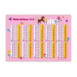 1x1 Lernposter | Pony rosa