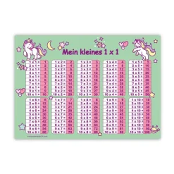 1x1 Lernposter | Regenbogen Einhorn - mint