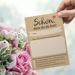 52x Postkarten mit INDIVIDUELLEN Fragen als Hochzeitsspiel
