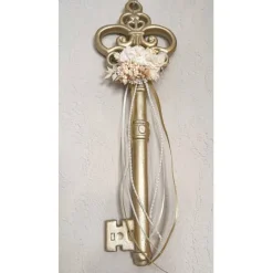 XL Deko Schlüssel mit Trockenblumen zur Hochzeit, Jubiläum oder zum Einzug