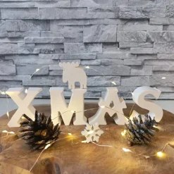 Xmas Buchstaben aus Raysin – Handgefertigte Weihnachtsdeko mit Elchmotiv
