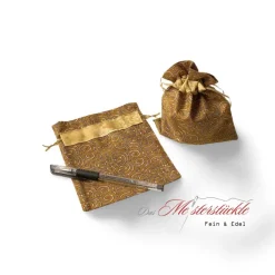 XXL Adventskalender-Säckchen handgefertigt – braun beige gold – Geschenkbeutel zum Befüllen, nachhaltig & vegan