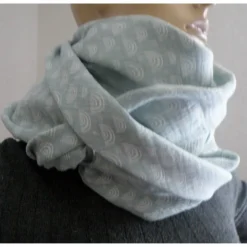 XXL Dreiecktuch  / Musselin Double Gauze / Mintgrün mit weißen Regenbögen / Schaltuch / Halstuch/ Wickelschal/ Loop