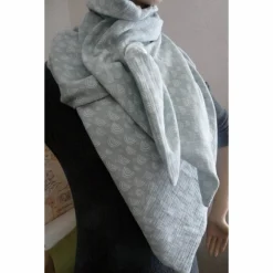XXL Dreiecktuch  / Musselin Double Gauze / Mintgrün mit weißen Regenbögen / Schaltuch / Halstuch/ Wickelschal/ Loop