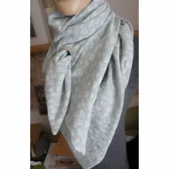 XXL Dreiecktuch  / Musselin Double Gauze / Mintgrün mit weißen Regenbögen / Schaltuch / Halstuch/ Wickelschal/ Loop