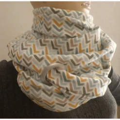 XXL Dreiecktuch mit großer Öse / Musselin Double Gauze glatt /  Zik Zak old Green / Schaltuch / Halstuch/ Wickelschal