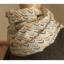 XXL Dreiecktuch mit großer Öse / Musselin Double Gauze glatt /  Zik Zak old Green / Schaltuch / Halstuch/ Wickelschal