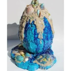 XXL Osterei MEERBLICK Maritimes Ostergeschenk ausgefallene Skulptur Ei Künstler-Ei Osterei Maritime Dekoration