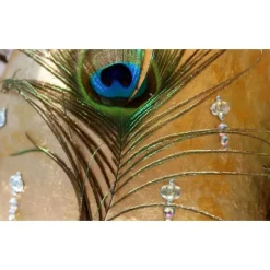 XXL Osterei PFAUEN-EI Ostergeschenk in Gold ausgefallenes Künstler-Ei Osterei Osterdekoration Riesenei