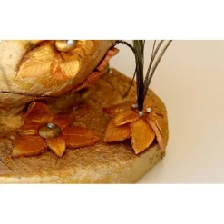 XXL Osterei PFAUEN-EI Ostergeschenk in Gold ausgefallenes Künstler-Ei Osterei Osterdekoration Riesenei