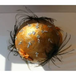 XXL Osterei PFAUEN-EI Ostergeschenk in Gold ausgefallenes Künstler-Ei Osterei Osterdekoration Riesenei