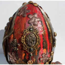 XXL Osterei VINTAGE Ostergeschenk Skulptur Ei Künstler-Ei Steampunk Gothic Industrial Style