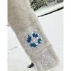 XXL Schal Snowfall handgefertigt – Boho Winterschal aus Merino-Mix, Granny Squares, Weiß-Blau-Grün, Einzelstück