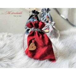 XXL-Adventskalender-Säckchen handgefertigt rot grau Geschenkbeutel Weihnachtstüten