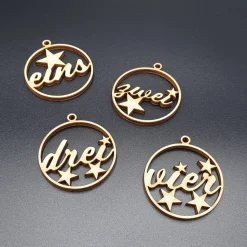 Zahlenanhänger für Adventskerzen, 4 teilig