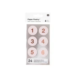 Zahlensticker 1-24 puderfarben