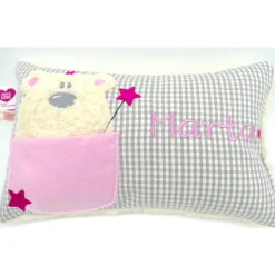 Zahnfeekissen mit Täschchen - Namenskissen Kuschelkissen Kindergartenkissen Geburtsgeschenk
