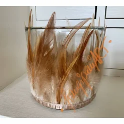 Zartes Glaswindlicht mit Federkranz inkl. Teelicht