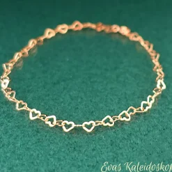 Zartes Herzarmband aus vergoldetem Sterling Silber, jede Länge machbar