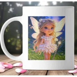 Zauberhafte 325 ml Keramiktasse "Omas kleine Prinzessin / Fee" – Magisches Feenmotiv & Geschenkidee