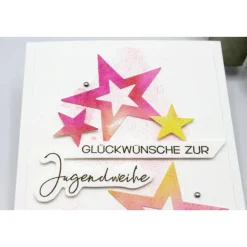 Zauberhafte Jugendweihekarte mit Sternen, Glückwunschkarte zur Jugendweihe