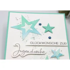 Zauberhafte Jugendweihekarte mit Sternen, Glückwunschkarte zur Jugendweihe