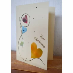 Zauberhafte Karte mit Herzchen zum Muttertag - handgemalt – Design  Ulrike Kröll