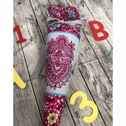 zauberhafte Schultüte Glitzer Blumen Pink