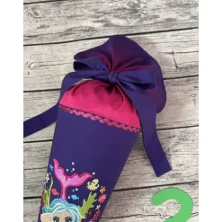 zauberhafte Schultüte Lila Beere Pink mit Meerjungfrau
