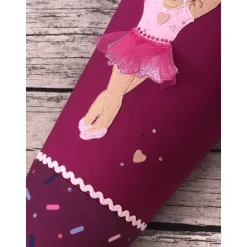 zauberhafte Schultüte Zuckertüte aus Stoff in Beere mit Ballerina und Glitzer