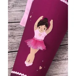 zauberhafte Schultüte Zuckertüte aus Stoff in Beere mit Ballerina und Glitzer